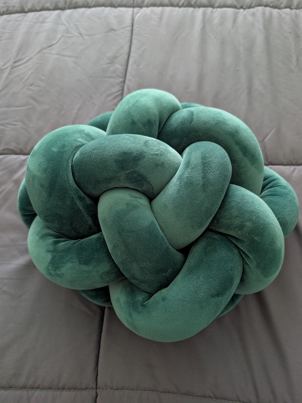 Plush Knot Throw Pillow - Deep Green